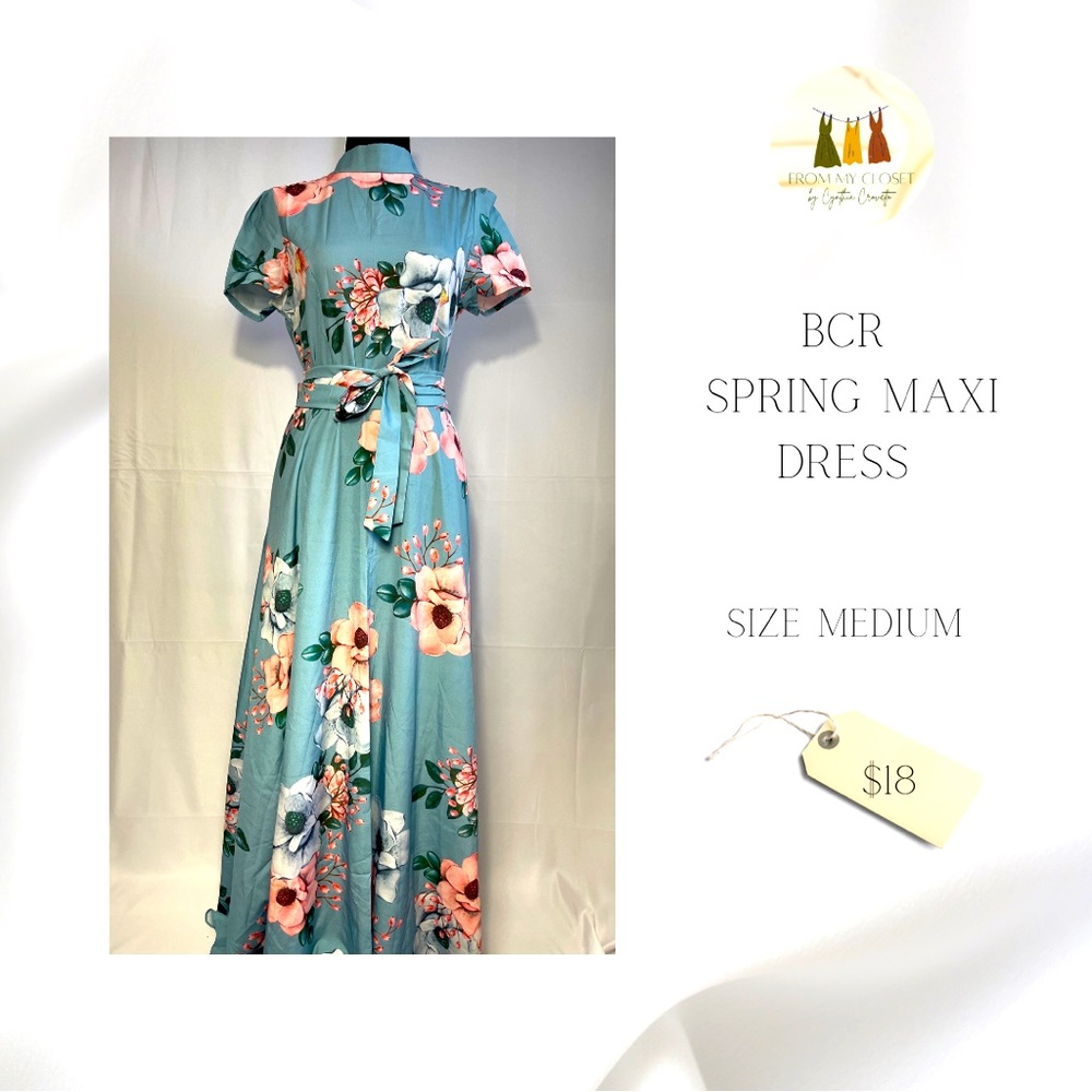 ♻️DISPONIBLE ♻️ 
✨🍂PRE-LOVED BCR SPRING MAXI DRESS  wore only once 🍂✨